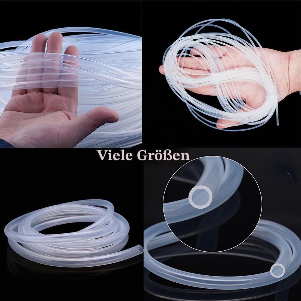 Stubotar Flexibler Silikonschlauch 16mm ID x OD 20mm Wandstärke 2mm Transparente Wasserleitung 2 Met