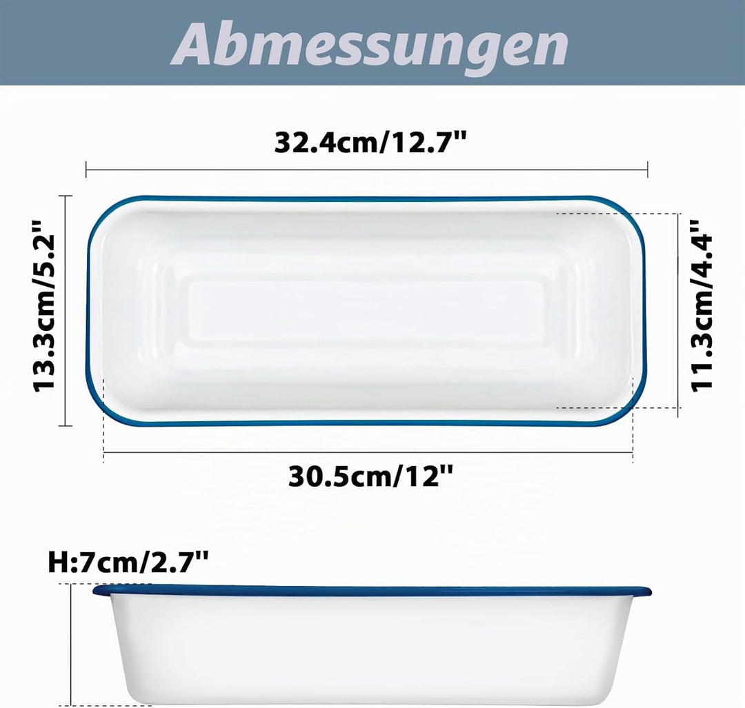 webake Brotbackform Emaille Kastenform Brotform Rechteckige Backform für Kuchen, Toastbrot, 32 x 13