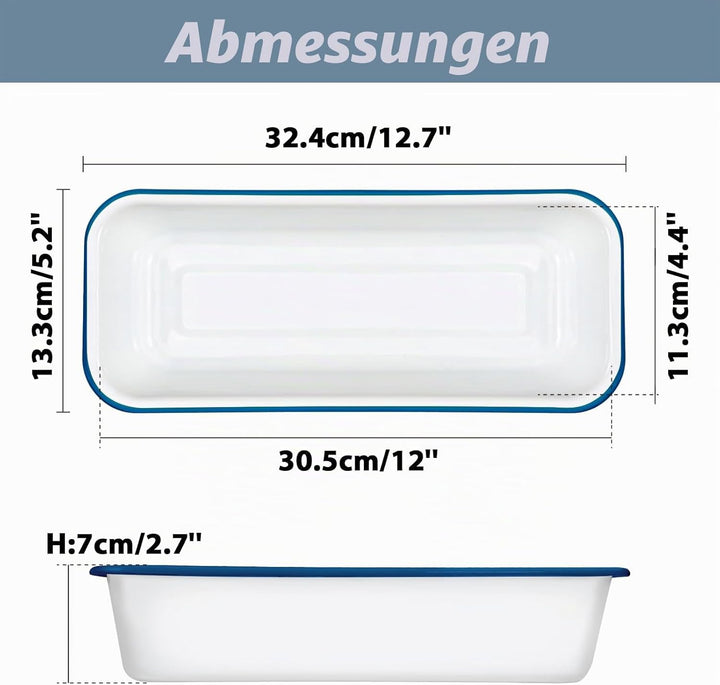 webake Brotbackform Emaille Kastenform Brotform Rechteckige Backform für Kuchen, Toastbrot, 32 x 13