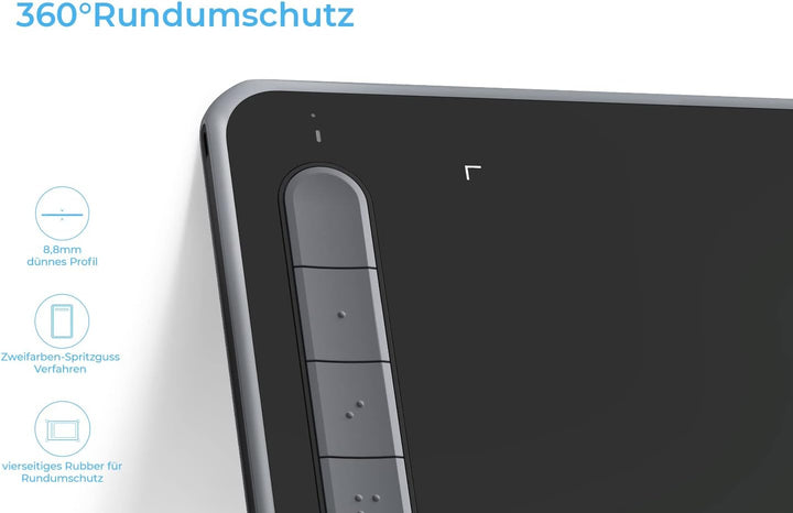 XP-PEN Deco LW 10"x6" Grafiktablett Bluetooth Zeichentablett X3 Smart Chip Tilt mit batterielosem St