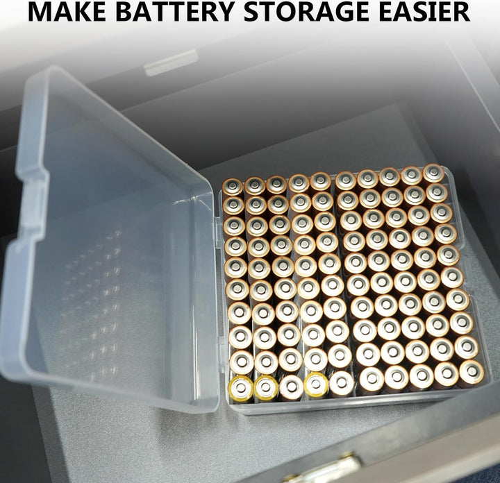 Linkidea Batterie-Organizer-Aufbewahrungskoffer, Batteriebox hält Batterien für 100 AA, grosse Kapaz