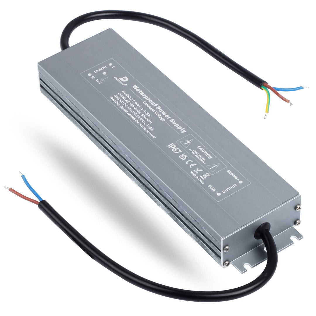 DUSKTEC LED Trafo 12V 100W LED Transformator AC 230V auf DC 12 Volt, Wasserdicht LED Netzteil Driver