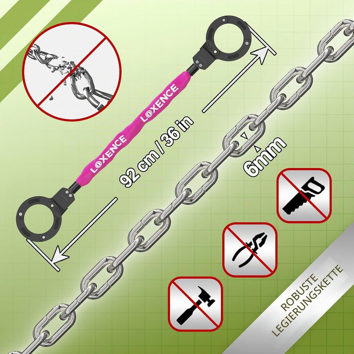 E Scooter Schloss, Handschellenschloss mit Kordelzugbeutel, Hohe Sicherheit Fahrradschloss, Scooter