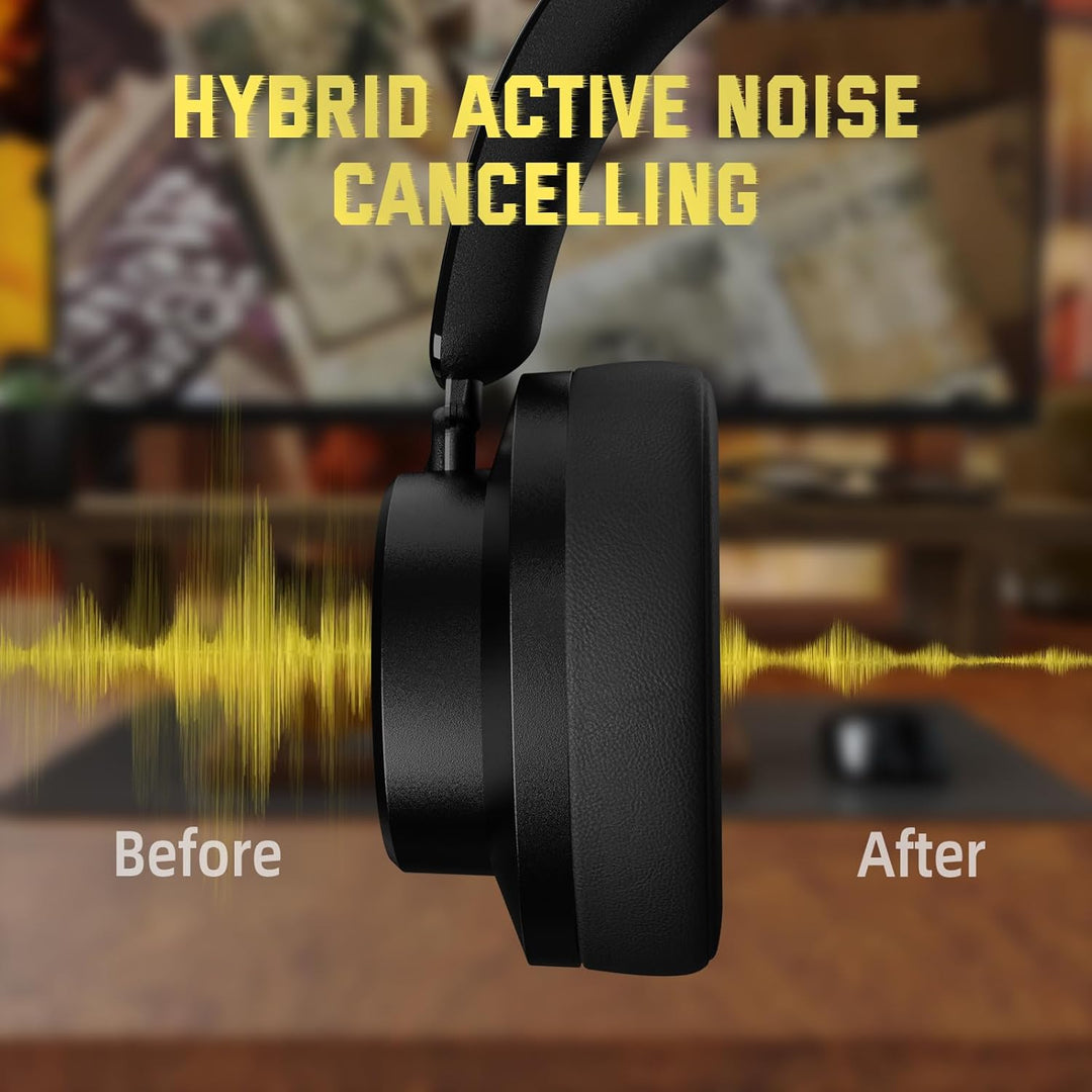 ATTACK SHARK G500 Kabelloser Kopfhörer mit Active Noise Cancelling, Over Ear Bluetooth Headset mit I