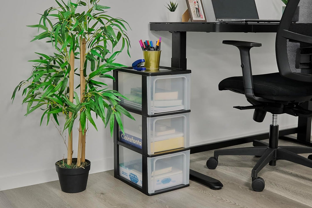 Iris Ohyama, Schubladenschrank, Schubladencontainer, 3 Schubladen mit 13 L, Format A4, durchsichtige