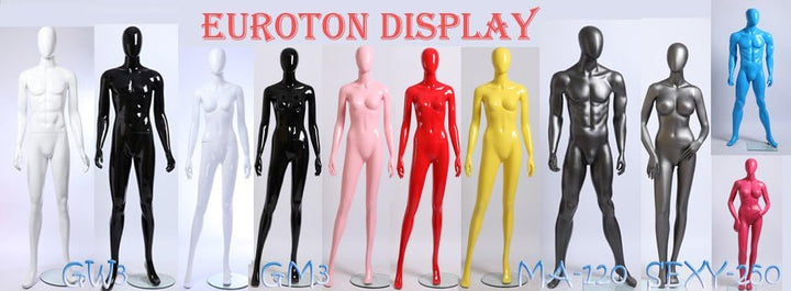Euroton XF-17H schwarz lackierte abstrakte sitzende Schaufensterpuppe Mannequin Frau