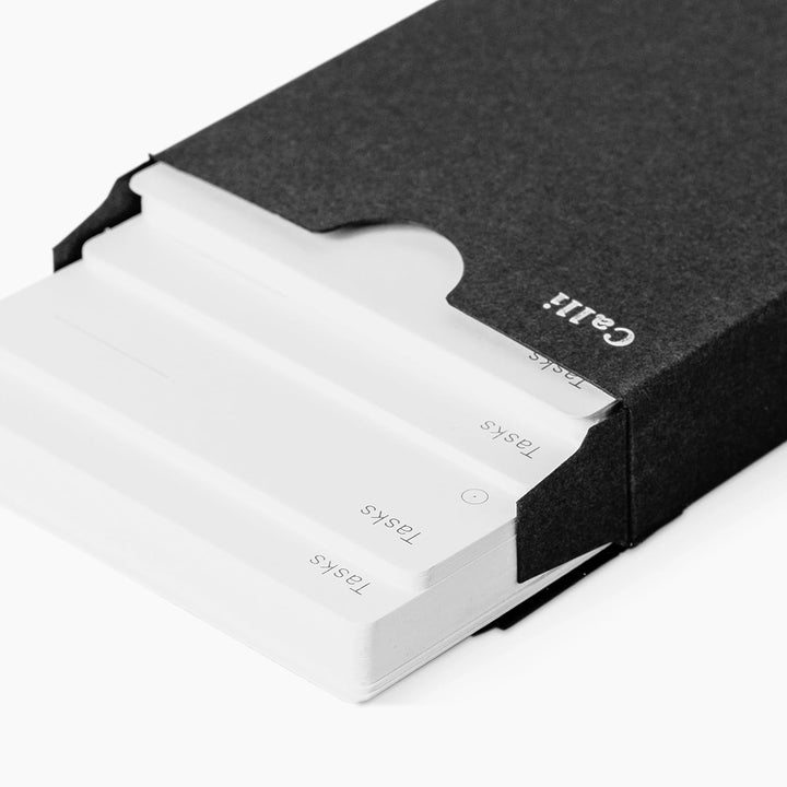 Calli® 150 Premium To Do Liste Karten aus feinstem 250g Papier (129 x 76mm) - Kugelschreiber Optimie