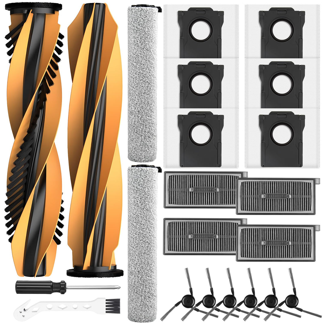 22 Stück Zubehör Set für Mova Z60 Ultra Roller Complete Saugroboter, Ersatzteile mit 2 Hauptbürste,
