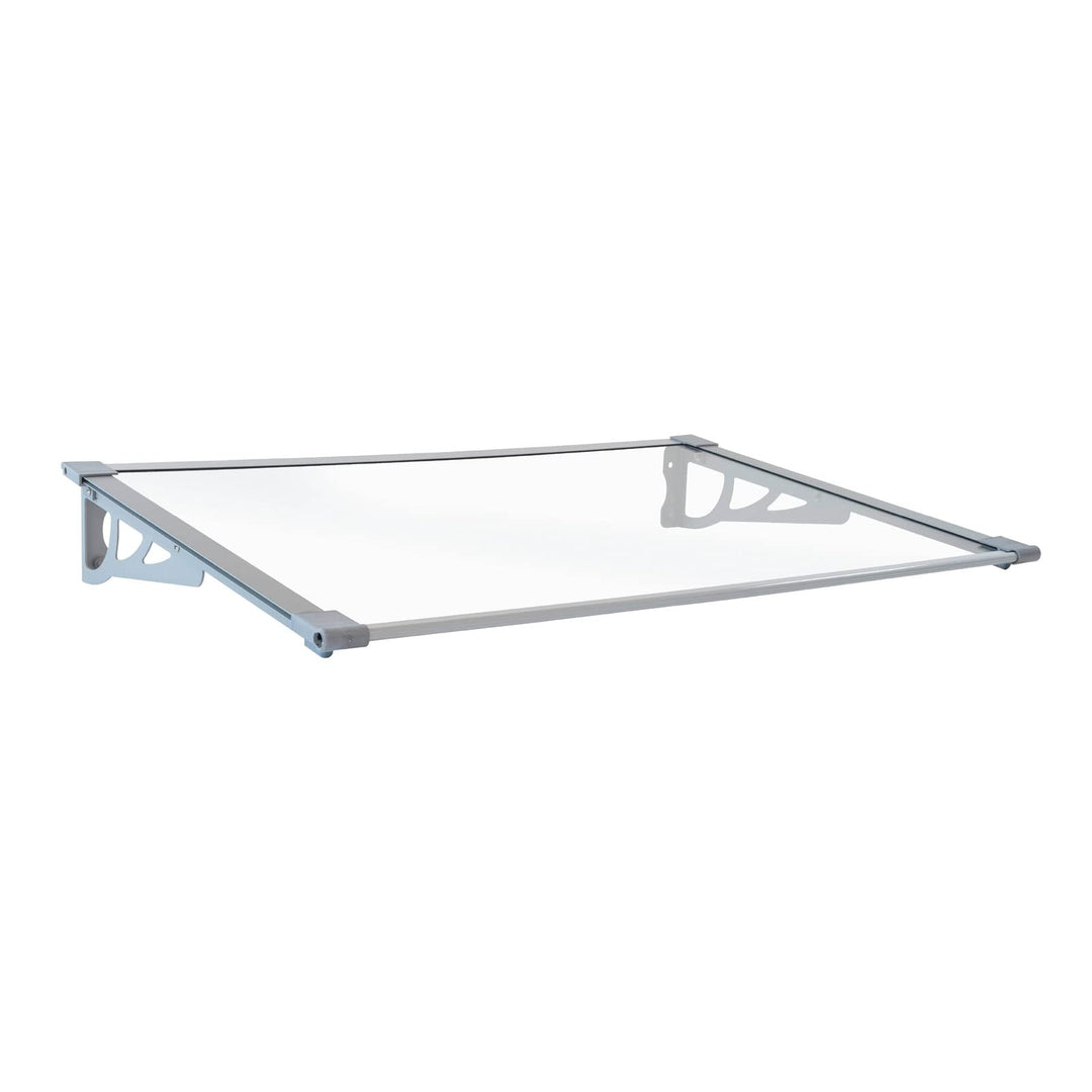 TrutzHolm® Aluminium Vordach Haustürvordach Pultvordach 150 x 90 cm Schneelast 95kg | Polycarbonatpl
