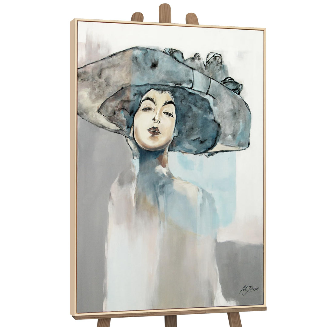 YS-Art XXL Abstrakt Acryl Gemälde auf Leinwand mit Rahmen Bridget handgemalte Wandbilder Wohnzimmer