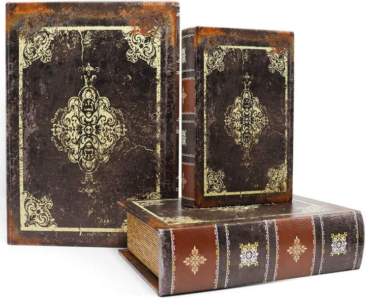 Jolitac 3er Buchattrappe Box Set, Hohles Buch mit Geheimfach, Vintage Buchversteck Getarnte Buchtres