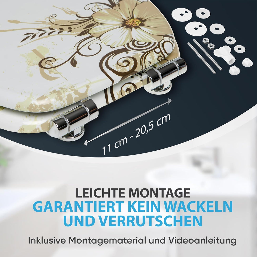 Sanilo WC-Sitz mit Absenkautomatik I Hochwertiger Toilettensitz aus Holz I Toilettendeckel in versch