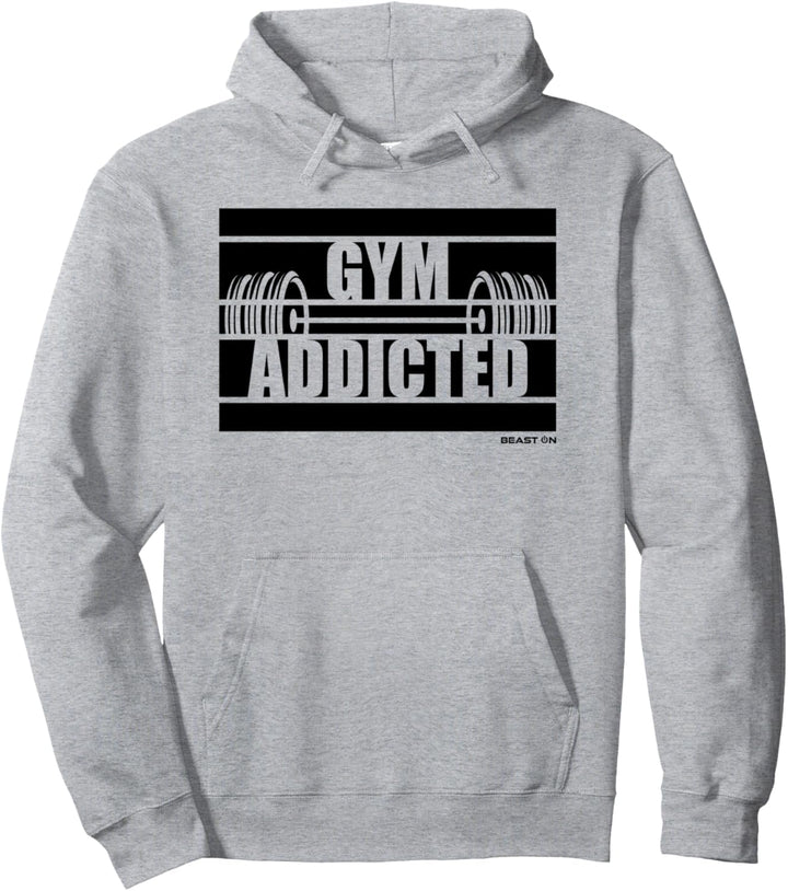 Gym Addicted Beast On Fitness Gym Motivation Sprüche weisses Pullover Hoodie