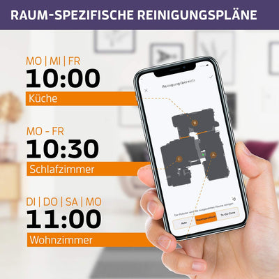 ZACO A9sPro Saugroboter mit Wischfunktion, App & Alexa, 7,6 cm flach, Staubsauger Roboter mit Raumka