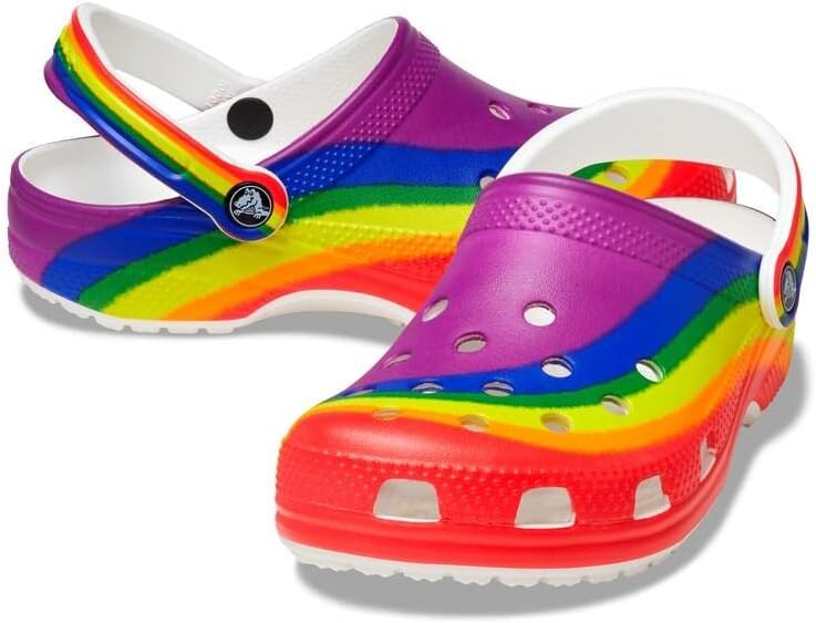 Crocs Unisex Classic Printed Floral ClogsHolzschuh 37/39.5 EU Regenbogen Regenbogen Riemen, 37/39.5