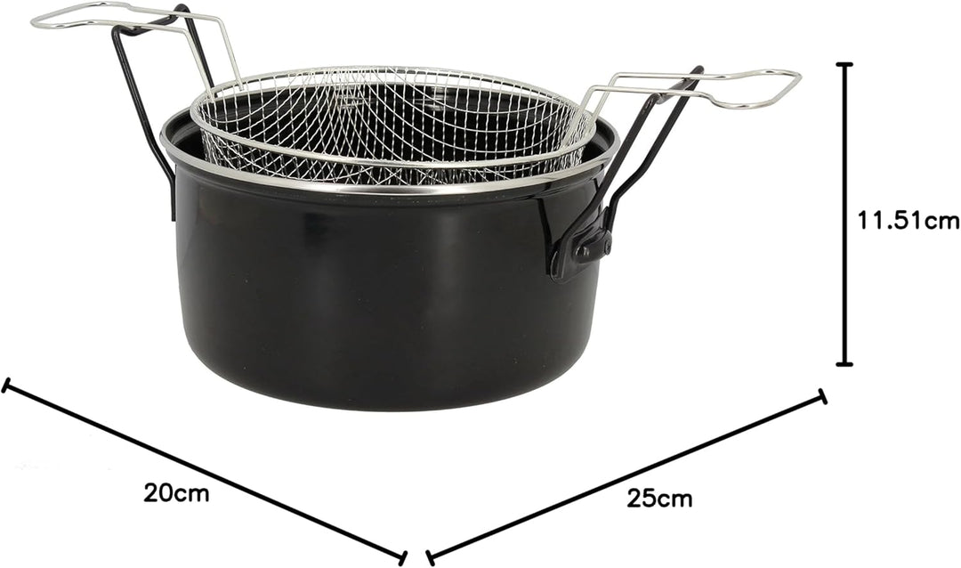 Util‘Home 3645575 Fritteuse, Edelstahl, 28 cm, Schwarz