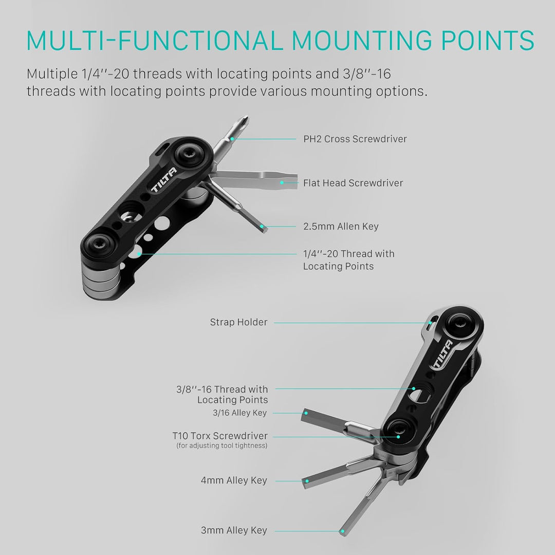 Tilta Multifunktionales Mini-Werkzeug-Set, Kamera-Werkzeug mit 6 Spezifikationen, Schraubenschlüssel