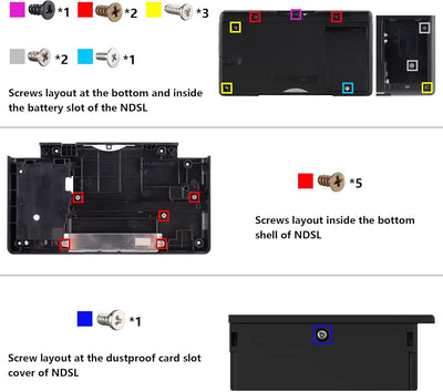 eXtremeRate Ersatz Gehäuse Case für Nintendo DS Lite NDSL, Voll Hülle&Knöpfen&Screen Protector Shell