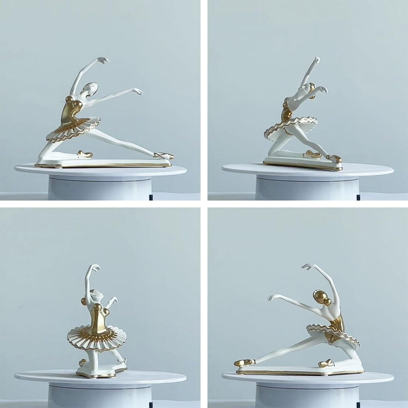 HAUCOZE Ballerina Figur Statue Frau Skulptur Modern Dekor Wohnzimmer Kunst Arts Polyresin Geschenk 2