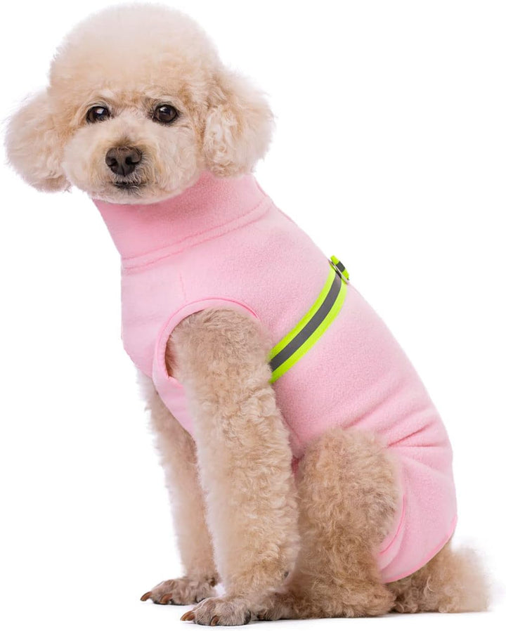 Kleiner Hundepullover, weiches Fleece mit reflektierender Weste, Hunde-Sweatshirt, Welpen-Winterklei