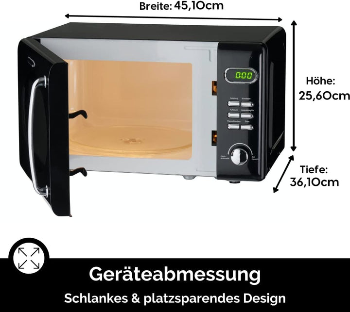 Wolkenstein Retro Stand Mikrowelle WMW720 SC I 700W Mikrowellenleistung I 20L Garraum I5 Leistungsst