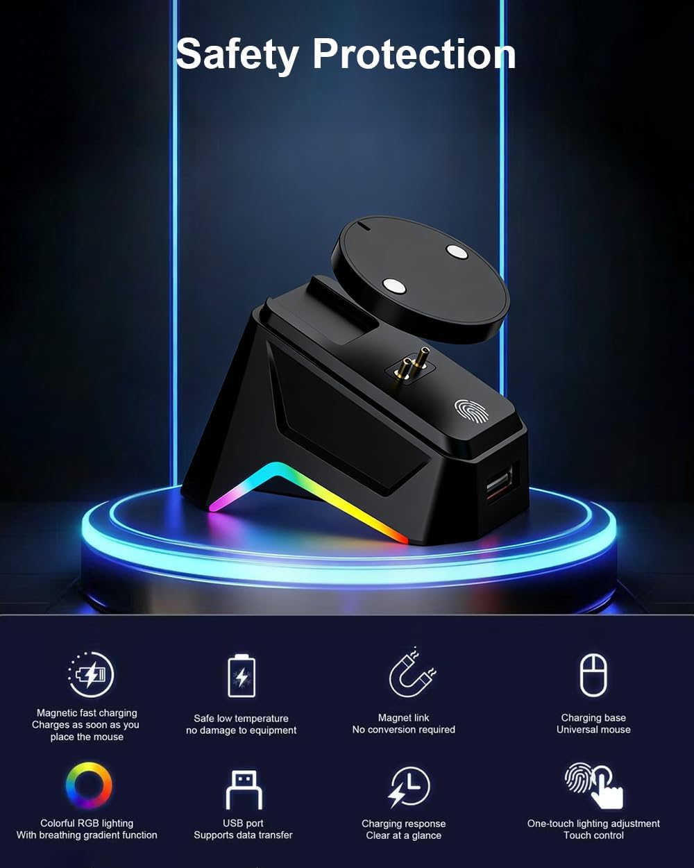 Wireless Magnetic Charging Station for Logitech Mouse G502 / G502 Hero, G703 (Hero) G903 (Hero), G40