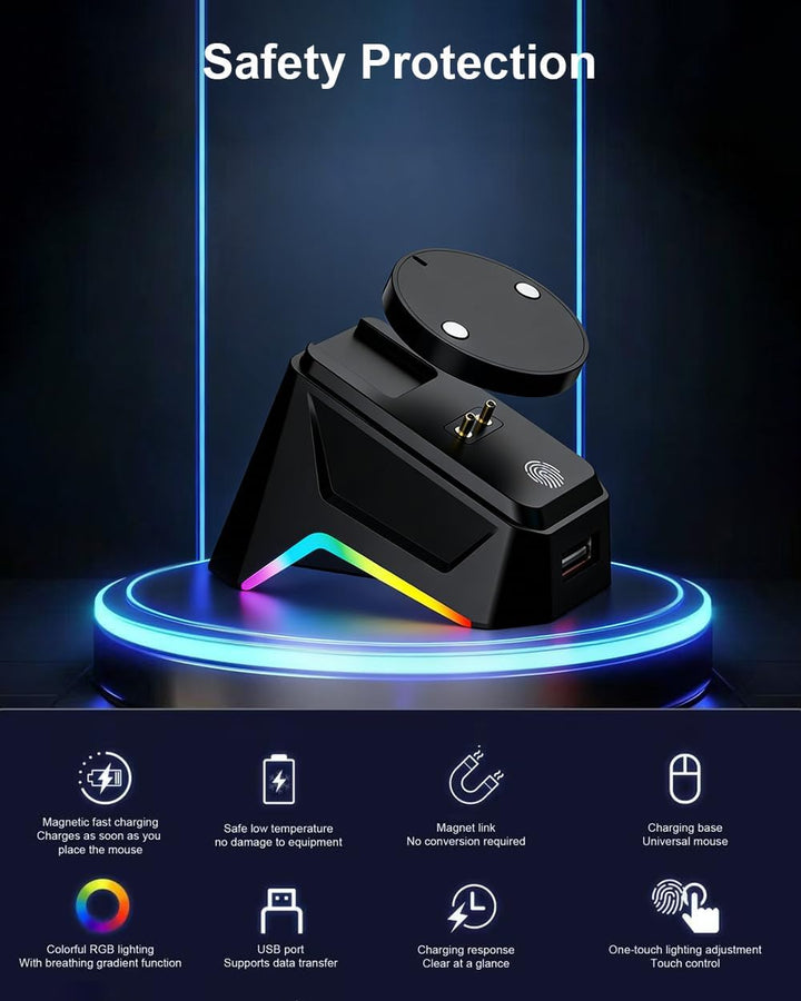 Wireless Magnetic Charging Station for Logitech Mouse G502 / G502 Hero, G703 (Hero) G903 (Hero), G40