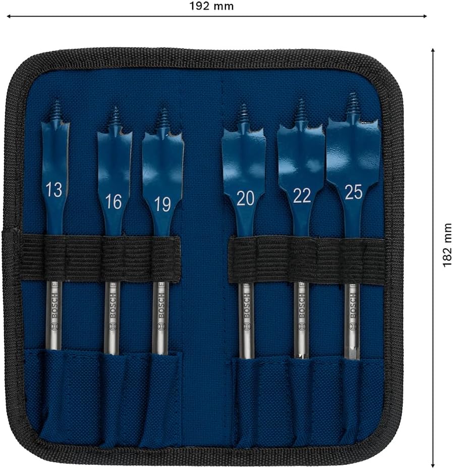 Bosch Accessories 6x Expert SelfCut Speed Flachfräsbohrer Set (für Weichholz, Grobspanplatte, Ø 13-2
