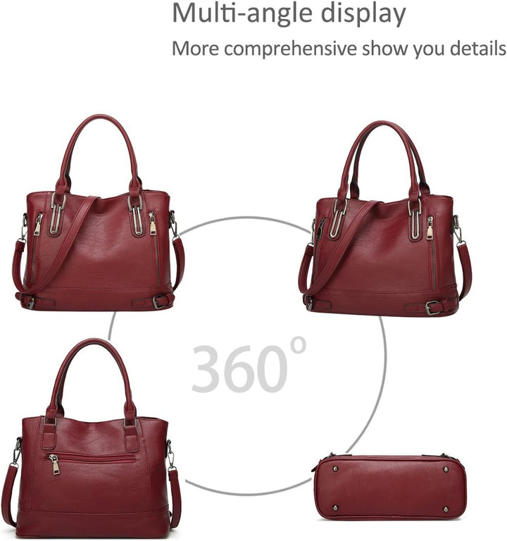 NICOLE & DORIS Frauen Handtaschen Top Griff taschen PU Leder Umhängetasche Grosse Kapazität Crossbod