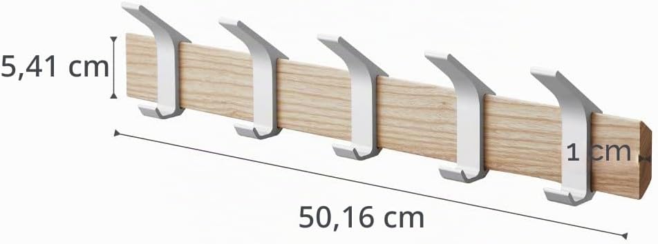 Wall coat rack - Rin - beige Silber, Silber
