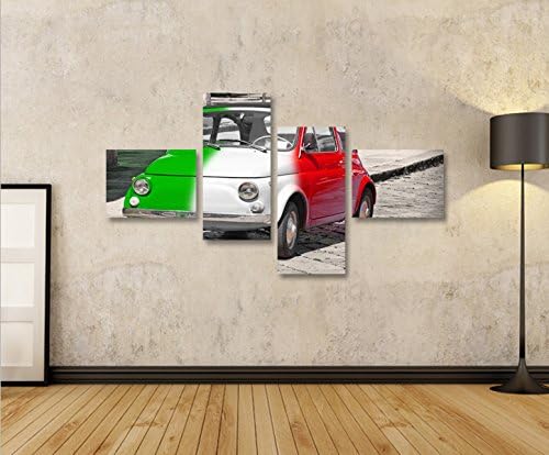 islandburner Bild Bilder auf Leinwand FIAT 500 4L XXL Poster Leinwandbild Wandbild Dekoartikel Wohnz