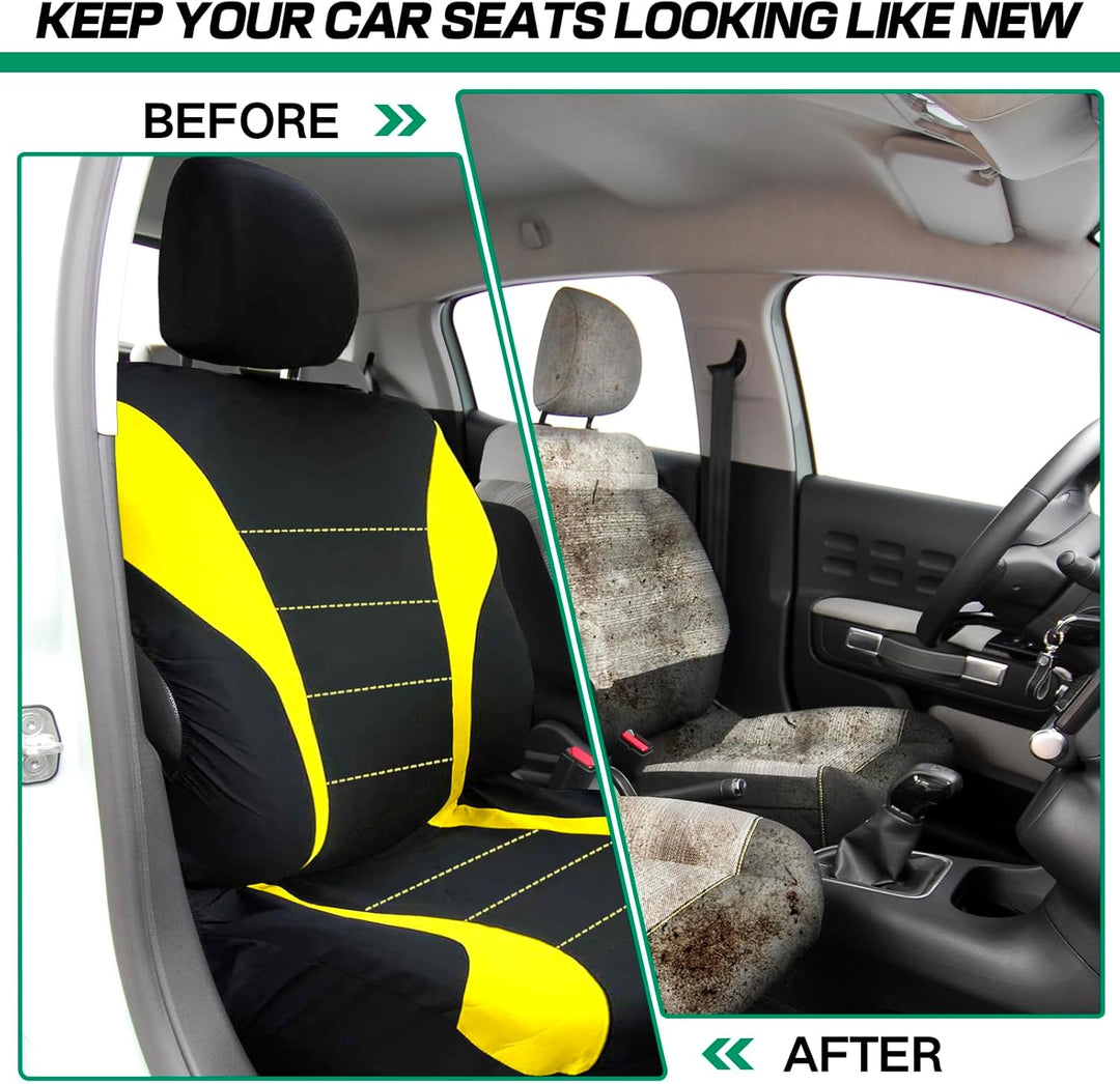 2 Stück Autositzbezüge für Vordersitze,Atmungsaktiv Autositzschoner Airbag-kompatibler Autositzabdec