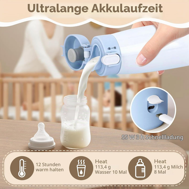 BEBOAN Tragbarer Flaschenwärmer Baby für unterwegs 12 Unzen grosse Kapazität, USB-C mit 55W Ladegerä