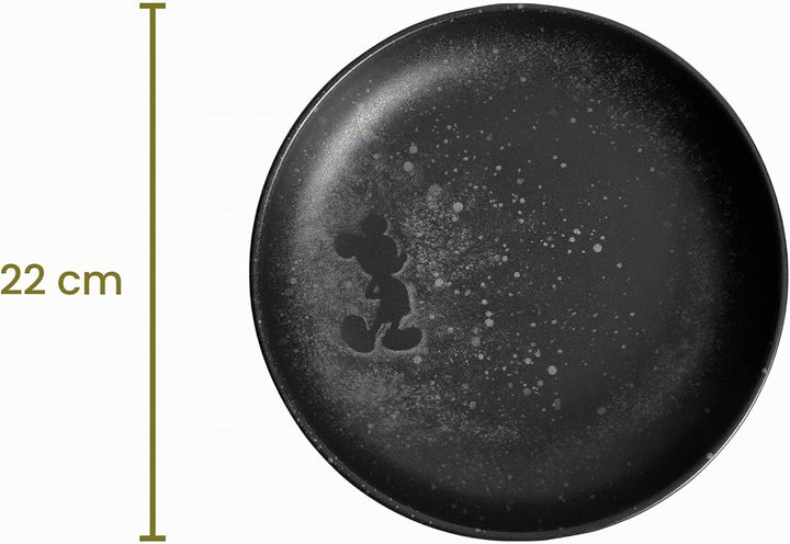 Micky Maus Midnight Tiefer Teller Disney, 22 cm, Steinzeug, Spülmaschinenfest, Seidenmatte Glasur, S