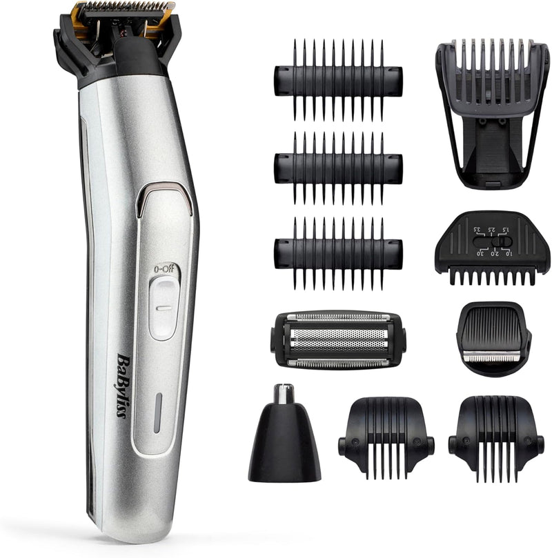 BaByliss Men 11-in-1 Titanium Multi-Grooming Kit Wasserdicht Köperhaartrimmer, Barttrimmer, Nasenhaa