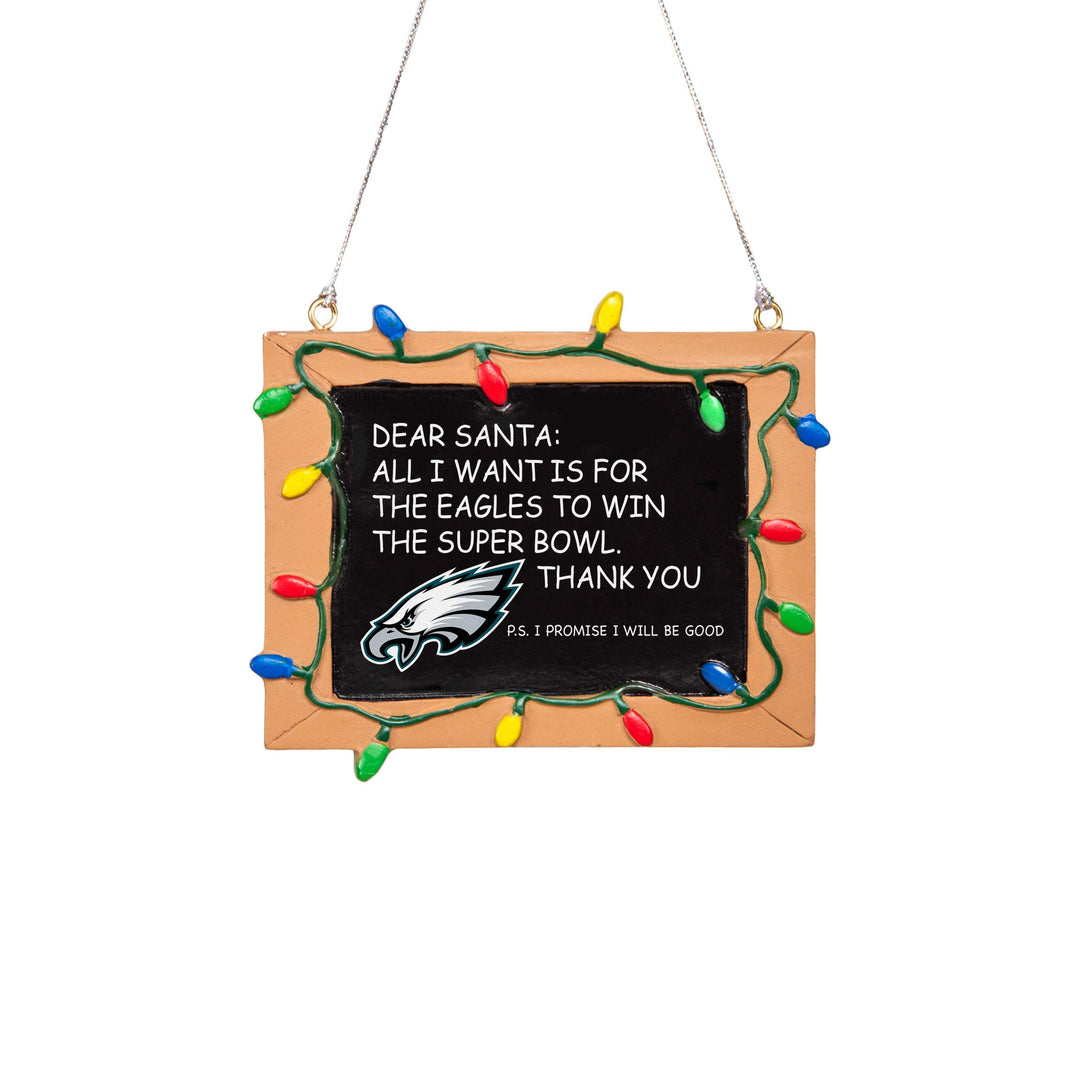 Forever Collectibles UK FOCO Philadelphia Adler Kunstharz-Kreidetafel-Ornament Philadelphia Eagles,