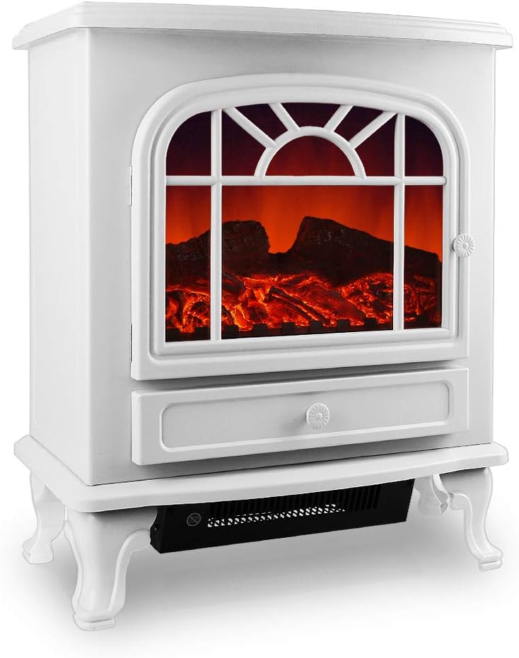 Elektrokamin Elektrischer Kamin mit Heizung LED Kaminfeuer Effekt Heizer Ofen 2000W 60 x 28 x 50cm w
