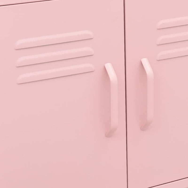 MNISDFL Garderobenschränke Wohnzimmer Sideboard Zimmermöbel Lagerschrank Rosa 60x35x56 cm Stahl 60 x