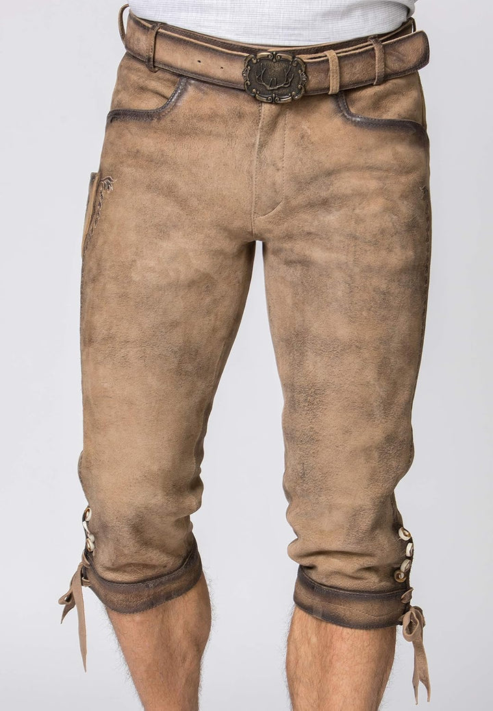 Stockerpoint Herren Lederhose Hose Siggi2, 44 Wood Gespeckt
