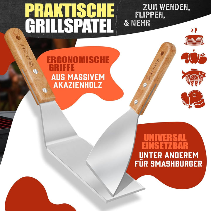 KESSER® Grillplatte Plancha aus Edelstahl 40x30cm rostfrei mit Fettablauf, hitzebeständig bis 800°C