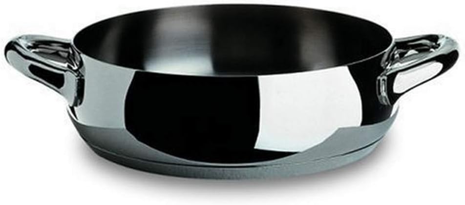 Alessi Mami Flache Kasserolle, Edelstahl, Silber, 28 cm Silber 28 cm, Silber 28 cm