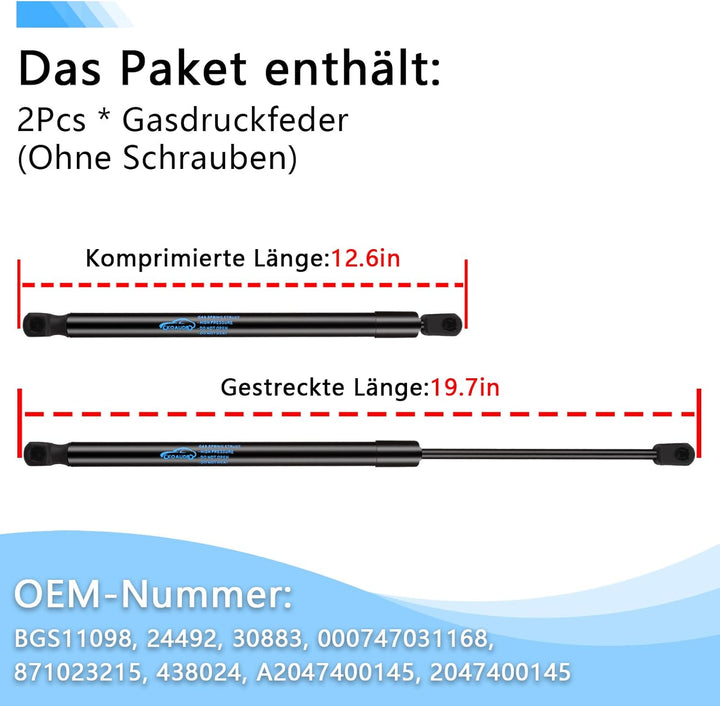 2Pcs Gasfeder Heckklappendämpfer für Mercedes-Benz C-Klasse T-Model S204 160 180 200 220 230 250 280
