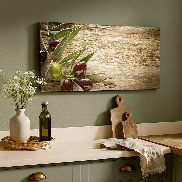 Wandbilder Dekoration Wohnzimmer Oliv italien aroma diät Panorama Bilder auf Leinwand 120x50cm Leinw