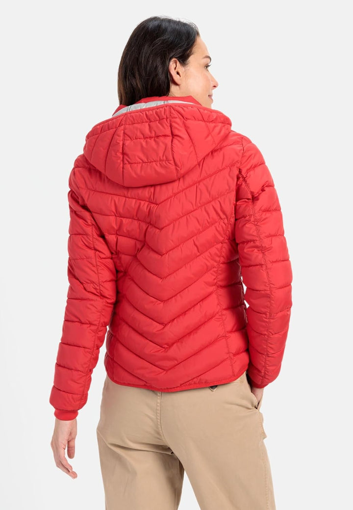 camel active Damen Steppjacke aus recyceltem Polyester, 34 Rot