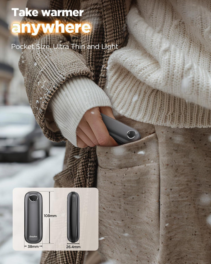 Handwärmer Elektrisch 10000mAh,EasyAcc 2er-Pack Handwärmers,3 Heating Modes Rechargeable Pocket Hand