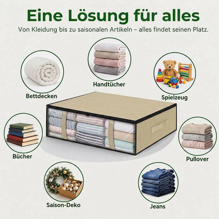 4er-Set Unterbett Aufbewahrungsboxen für Kleideraufbewahrung &amp; Organisation | 40L Waschbare Unterbet