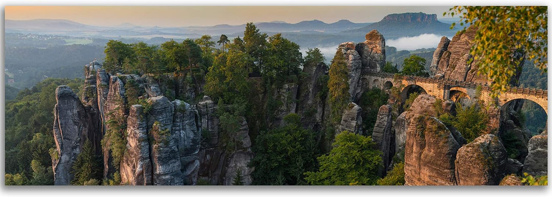 Feeby. Leinwandbild, Bilder, Wand Bild, Wandbilder, Kunstdruck 100x40 cm, BASTEI, SCHWEIZ, BERG, NAT