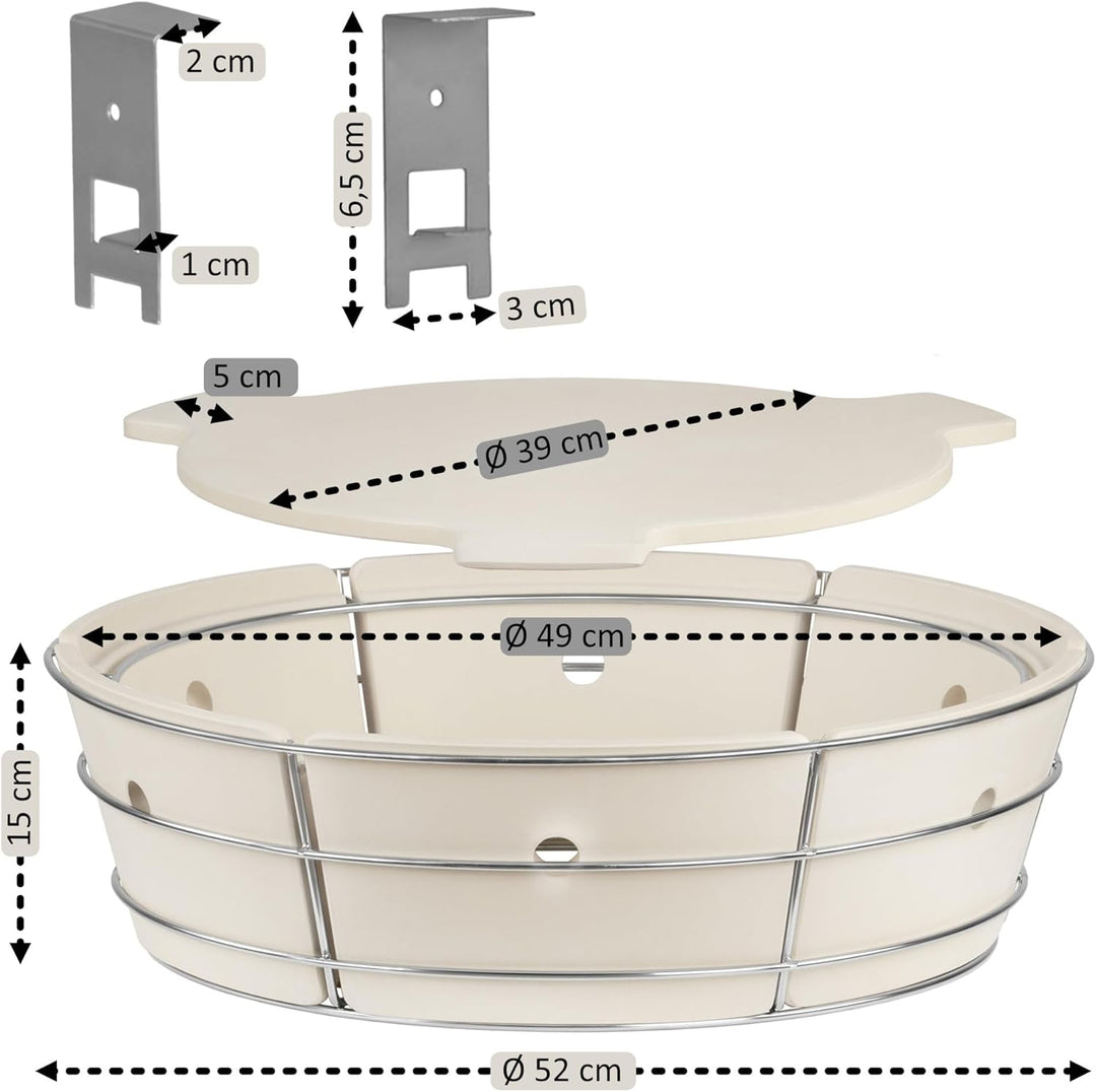 BBQ-Toro Universal Flexibles Kochsystem für Kugelgrill | Räucherbox Kit für Ø 57 cm Kugelgrill, Edel