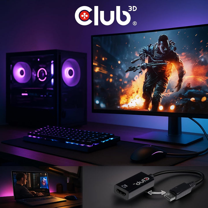 Club 3D CAC-1080 DisplayPort 1.4 auf HDMI 2.0a HDR Aktiver schwarz