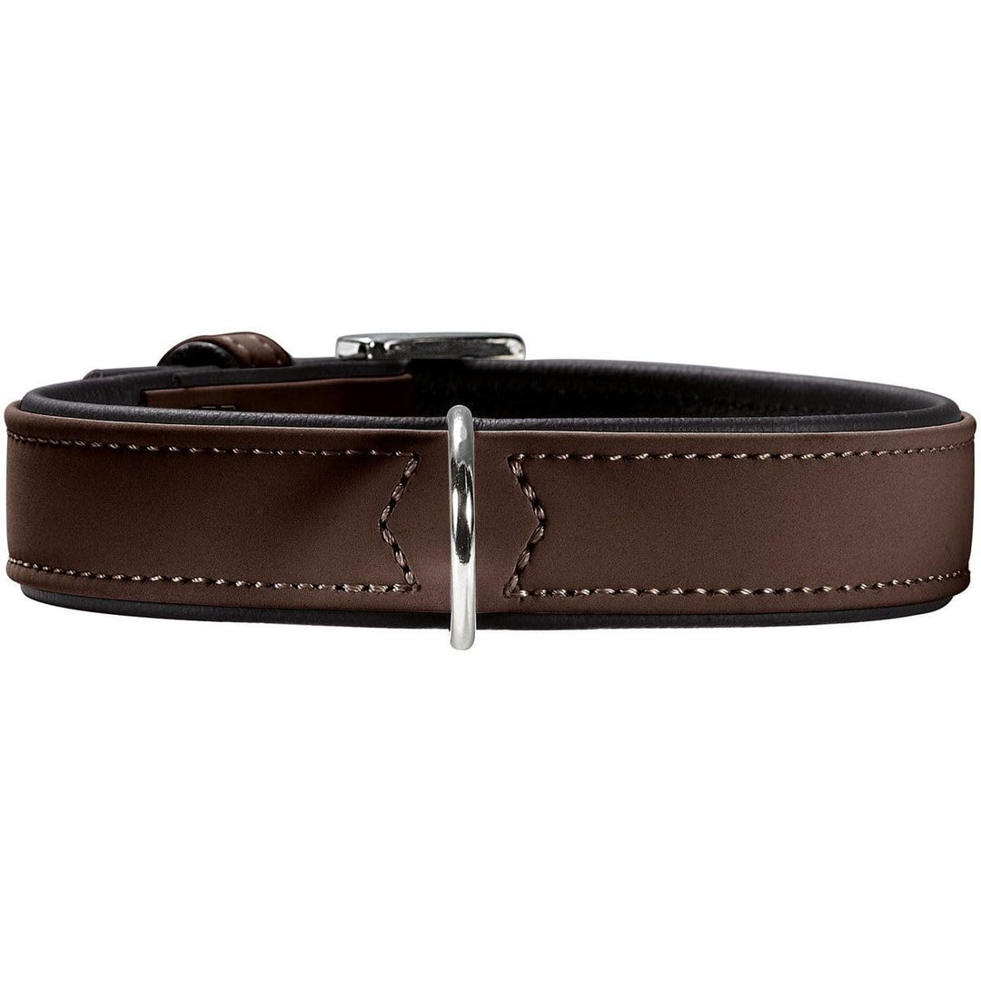 HUNTER SOFTIE Hundehalsband, Kunstleder, samtig, pflegeleicht, 60 (M-L), braun 60 (M-L) braun, 60 (M